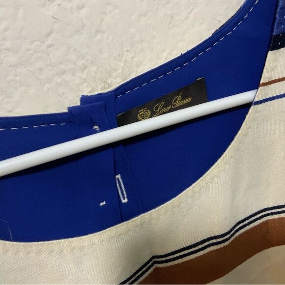 LORO PIANA Colorful Linen Stripe Shift Dress size 40 /US 6 made in ITALY D2 - Picture 3 of 9